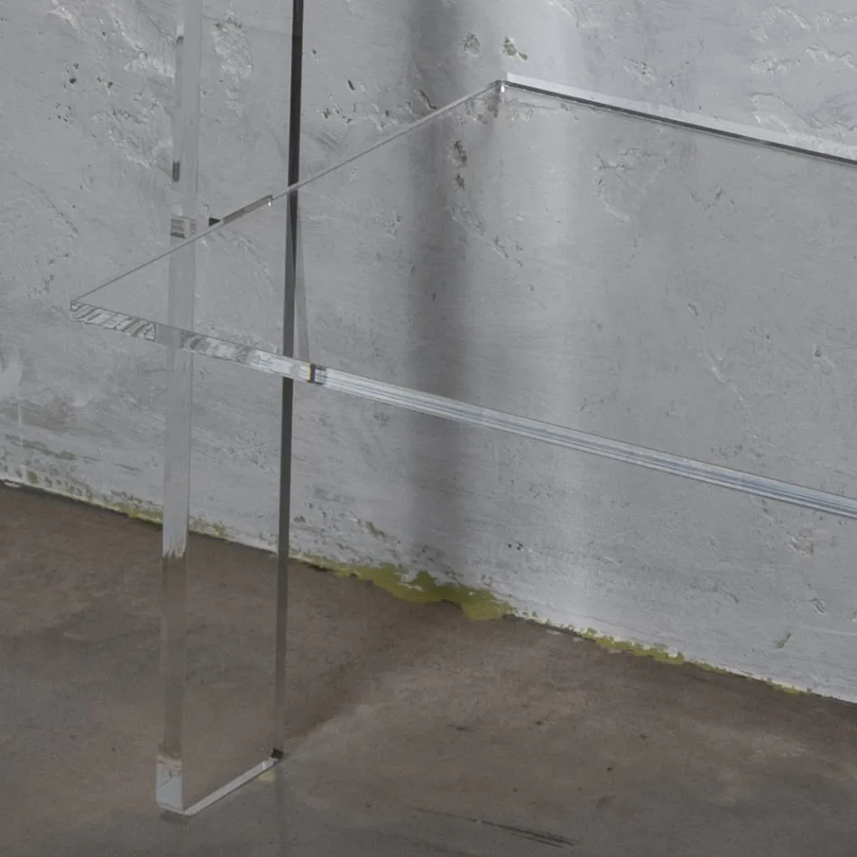 Bibliotecă pentru Sufragerie din Cristal Acrilic Transparent 2 Dimensiuni - Parotta Viadurini