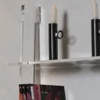 Bibliotecă pentru Sufragerie din Cristal Acrilic Transparent 2 Dimensiuni - Parotta Viadurini