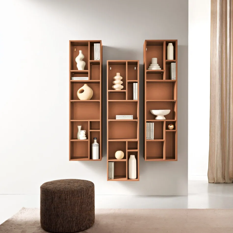 Bibliotecă verticală în diverse finisaje fabricată în Italia - Siviglia Viadurini