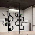 Bibliotecă verticală Fatima din metal vopsit cu picioare reglabile Viadurini