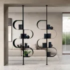 Bibliotecă verticală Fatima din metal vopsit cu picioare reglabile Viadurini