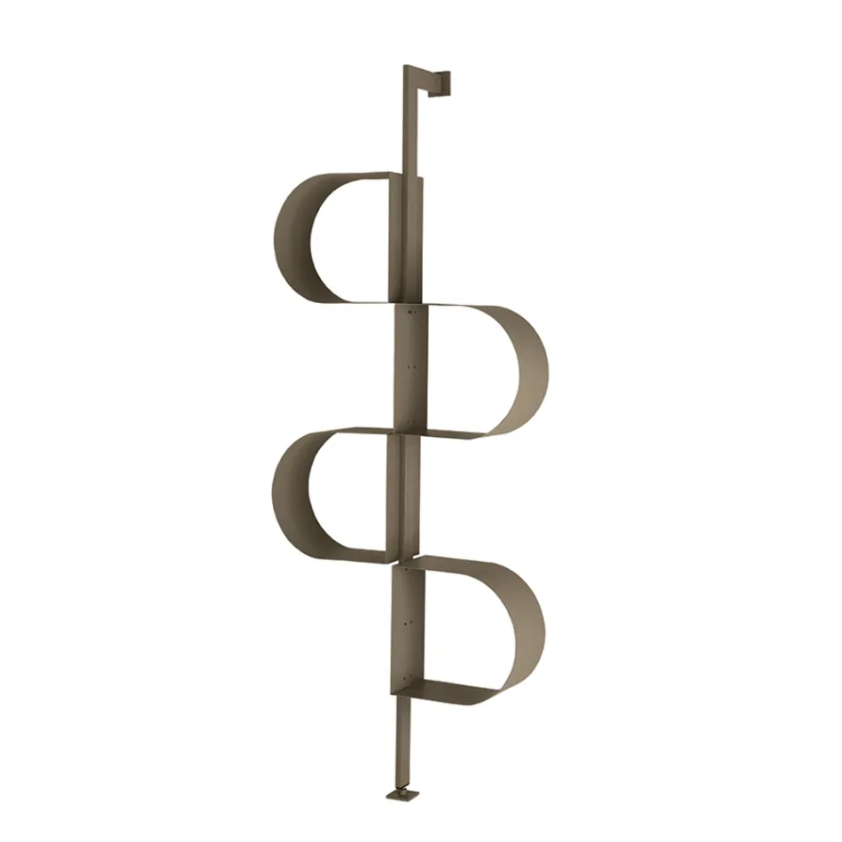 Bibliotecă verticală Fatima din metal vopsit cu picioare reglabile Viadurini