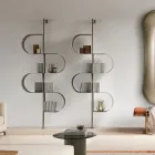 Bibliotecă verticală Fatima din metal vopsit cu picioare reglabile Viadurini