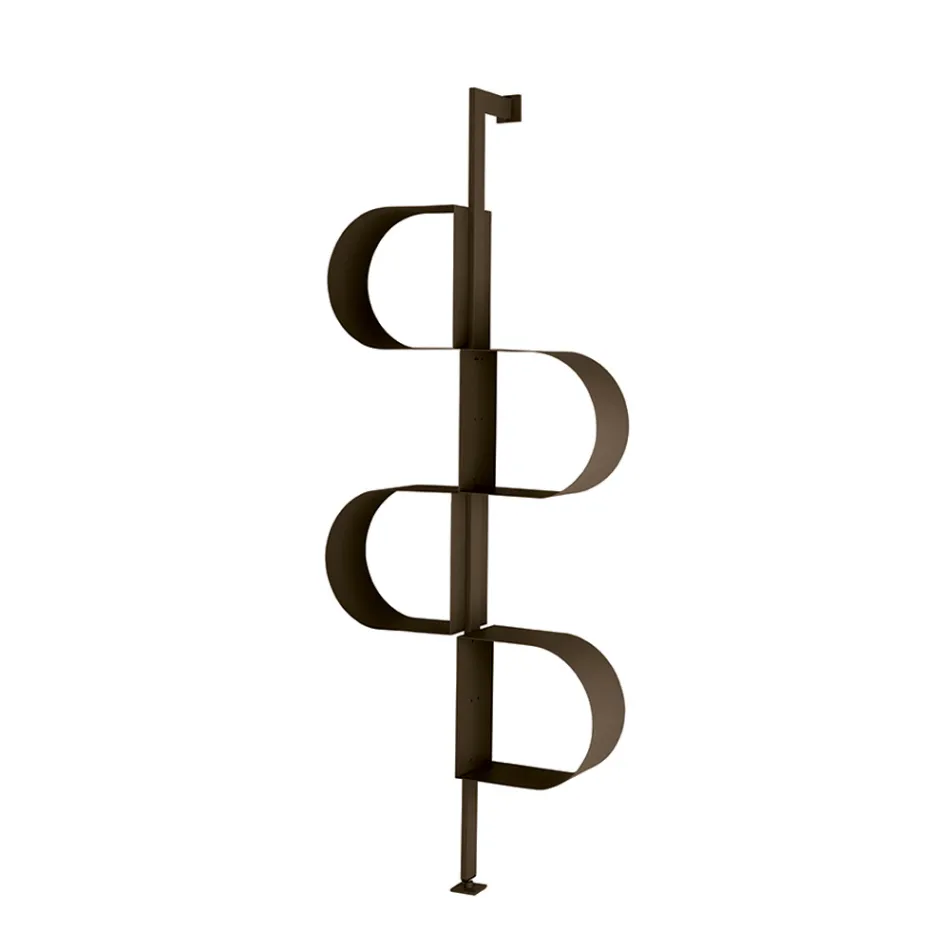 Bibliotecă verticală Fatima din metal vopsit cu picioare reglabile Viadurini