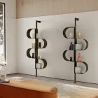 Bibliotecă verticală Fatima din metal vopsit cu picioare reglabile Viadurini