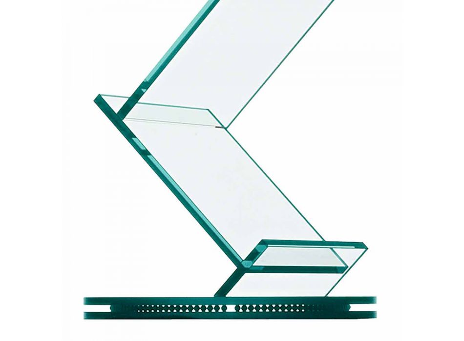 Bibliotecă verticală din sticlă transparentă pentru sufragerie independentă - Brugo Viadurini