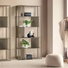Bibliotecă verticală Filiberta din metal vopsit, fabricată în Italia Viadurini