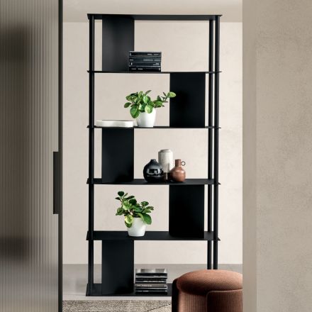 Bibliotecă verticală Filiberta din metal vopsit, fabricată în Italia Viadurini