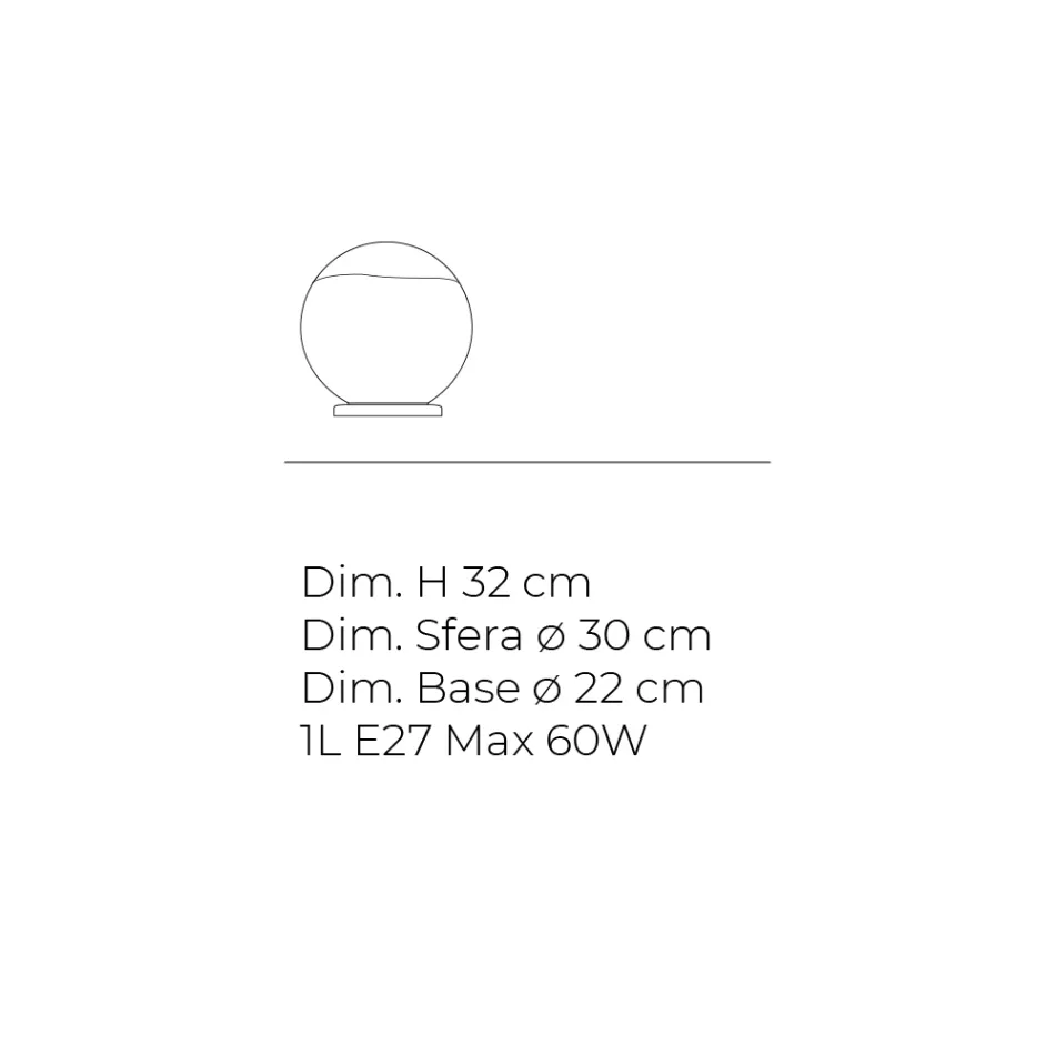 Lampă de masă Isotta din sticlă și metal în două dimensiuni, fabricată în Italia Viadurini