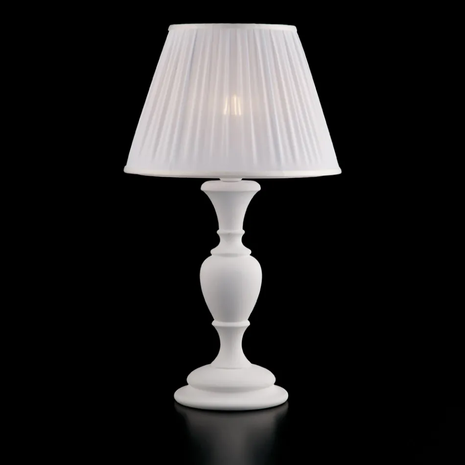 Lampă din lemn cu abajur fabricat în Italia pentru decorare interioară - Florența Viadurini