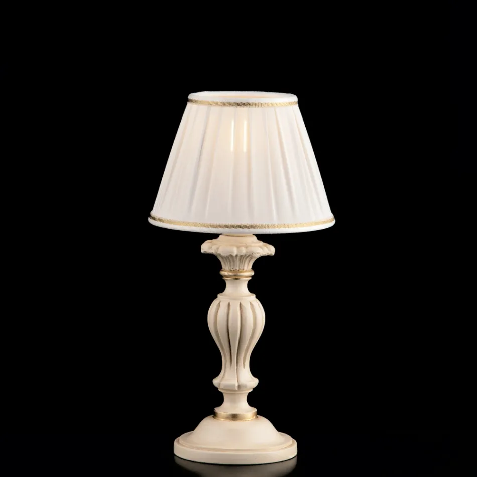 Lampă din lemn cu abajur fabricat în Italia pentru decorare interioară - Milano Viadurini