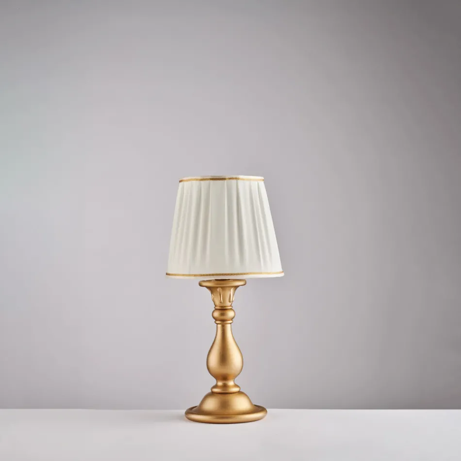 Lampă din lemn cu abajur fabricat în Italia pentru decorare interioară - Siena Viadurini