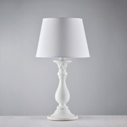 Lampă din lemn cu abajur fabricat în Italia pentru decorare interioară - Siena Viadurini