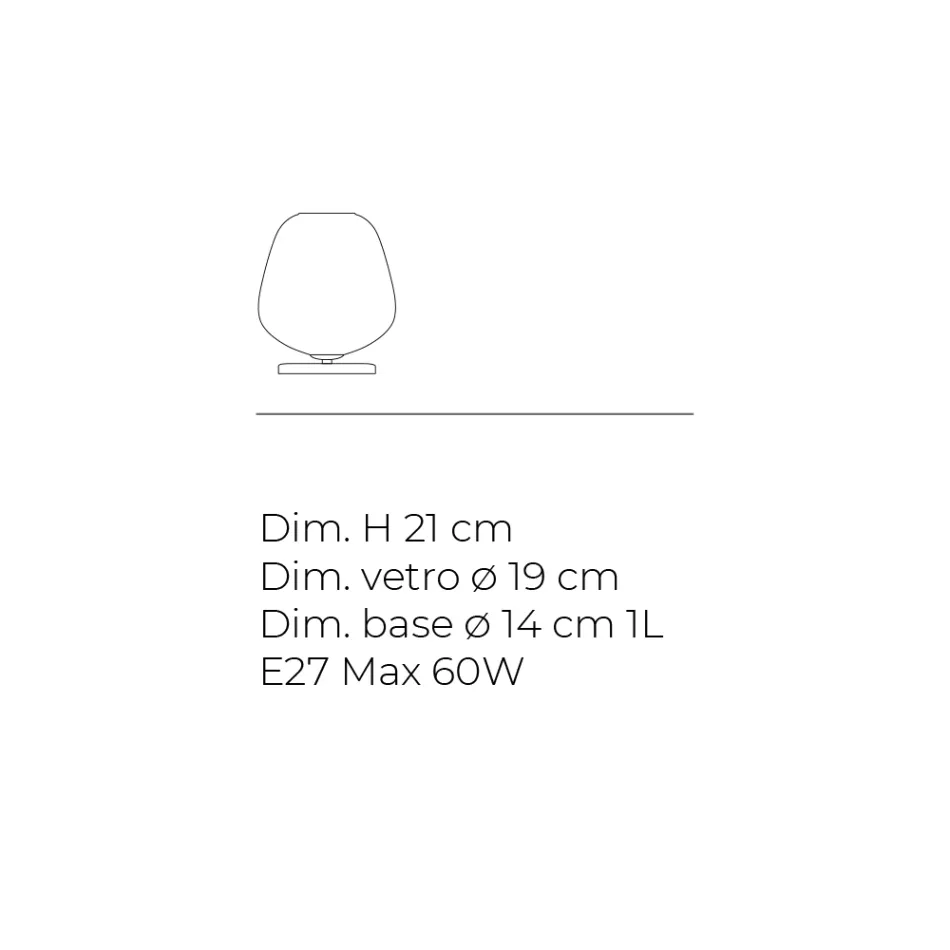 Lampă de masă mică din sticlă suflată manual, fabricată în Italia - Elisia  Viadurini