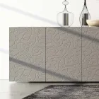 Bufetă 4 Uși din Mdf Lăcuit Mud cu Basorelief Made in Italy - Lolla Viadurini