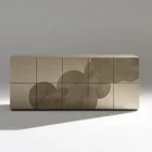 Bufet cu 5 uși din MDF lăcuit, cu decor gravat și finisat manual - Crab Viadurini