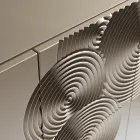 Bufet cu 5 uși din MDF lăcuit, cu decor gravat și finisat manual - Crab Viadurini