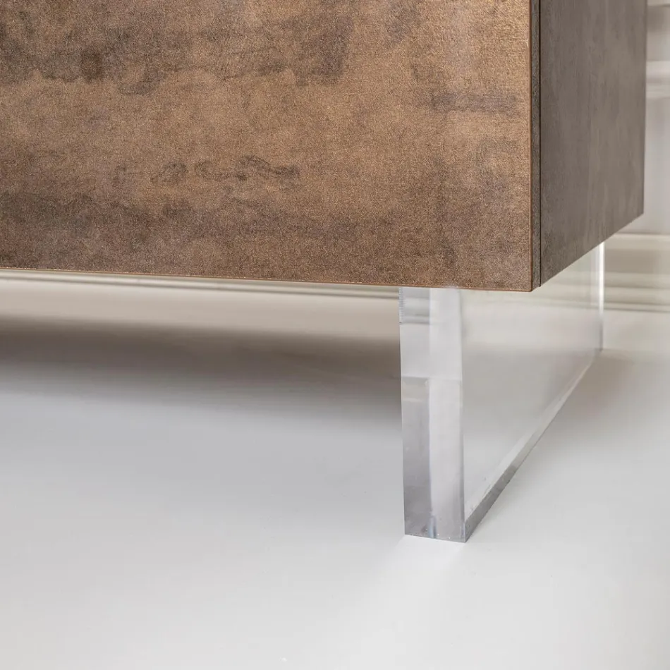 Bufetă cu 2 Uși și 2 Compartimente Centrale Deschise din Melamină Made in Italy - Minnie Viadurini