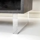 Bufetă cu 2 uși și 2 compartimente laterale deschise din melaminat Made in Italy - Mouse Viadurini