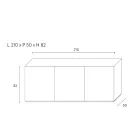 Bufet cu 3 uși și 3 rafturi interioare, decorațiuni din aluminiu turnat - Scorpion Viadurini