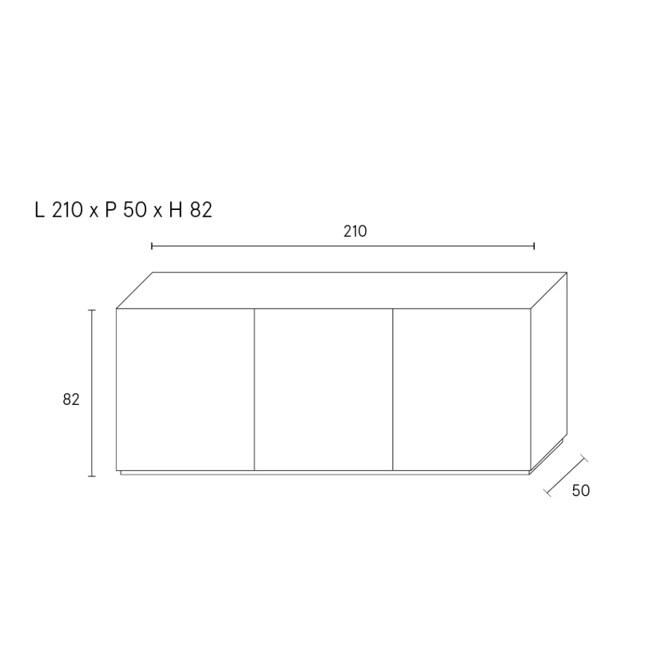 Bufet cu 3 uși și 3 rafturi interioare, decorațiuni din aluminiu turnat - Scorpion Viadurini