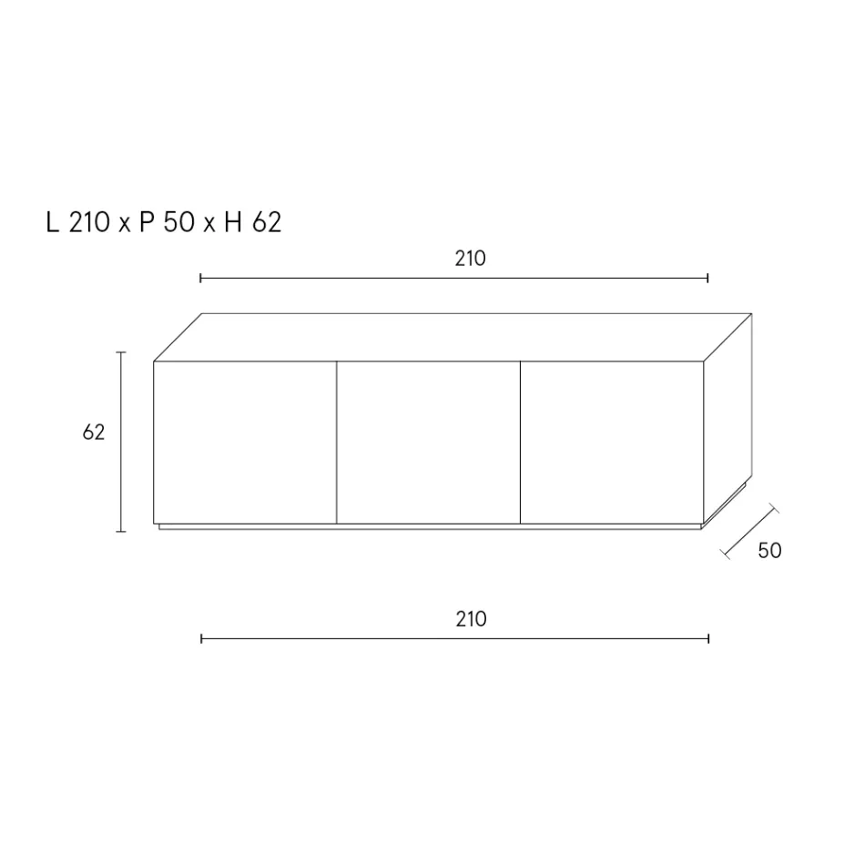Bufet cu 3 uși și 3 rafturi interioare, decorațiuni din aluminiu turnat - Scorpion Viadurini
