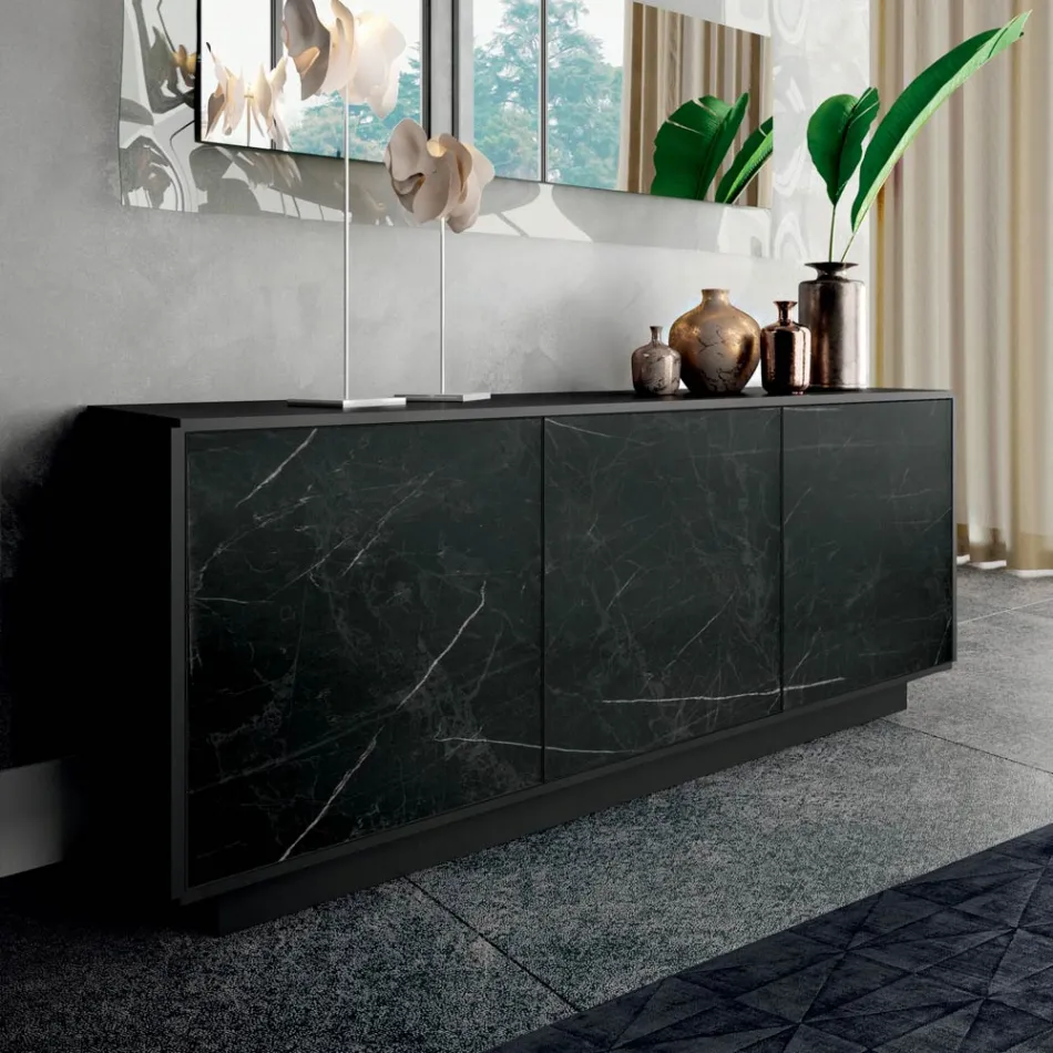 Bufeta cu 3 usi si structura lacuita si laminata Made in Italy - Ferrara Viadurini