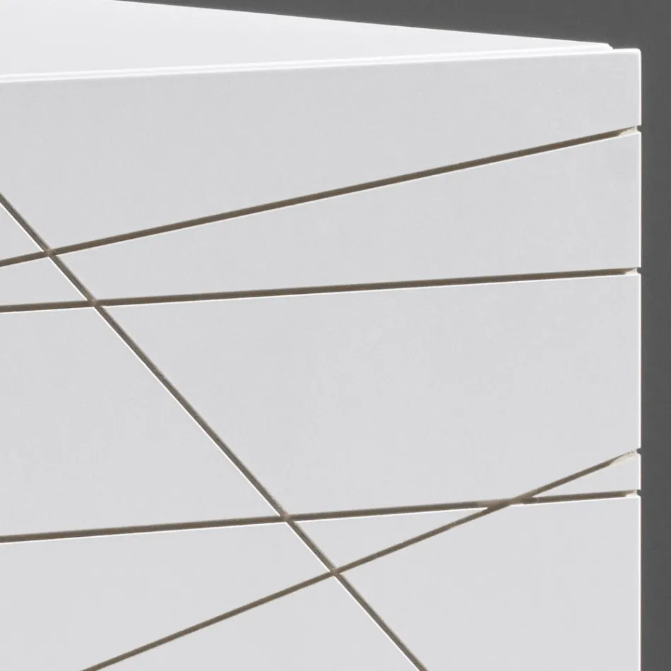 Bufet cu 3 uși din aglomerat de lemn vopsit - Ariete Viadurini