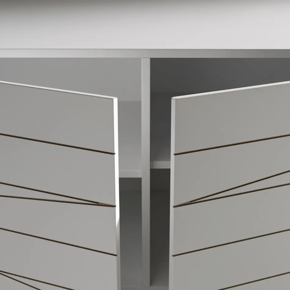 Bufet cu 3 uși din aglomerat de lemn vopsit - Ariete Viadurini