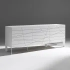 Bufet cu 3 uși din aglomerat de lemn vopsit - Ariete Viadurini