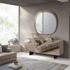 Bufet cu 3 uși din MDF lăcuit acoperit cu sticlă oglindă - Diletta Viadurini