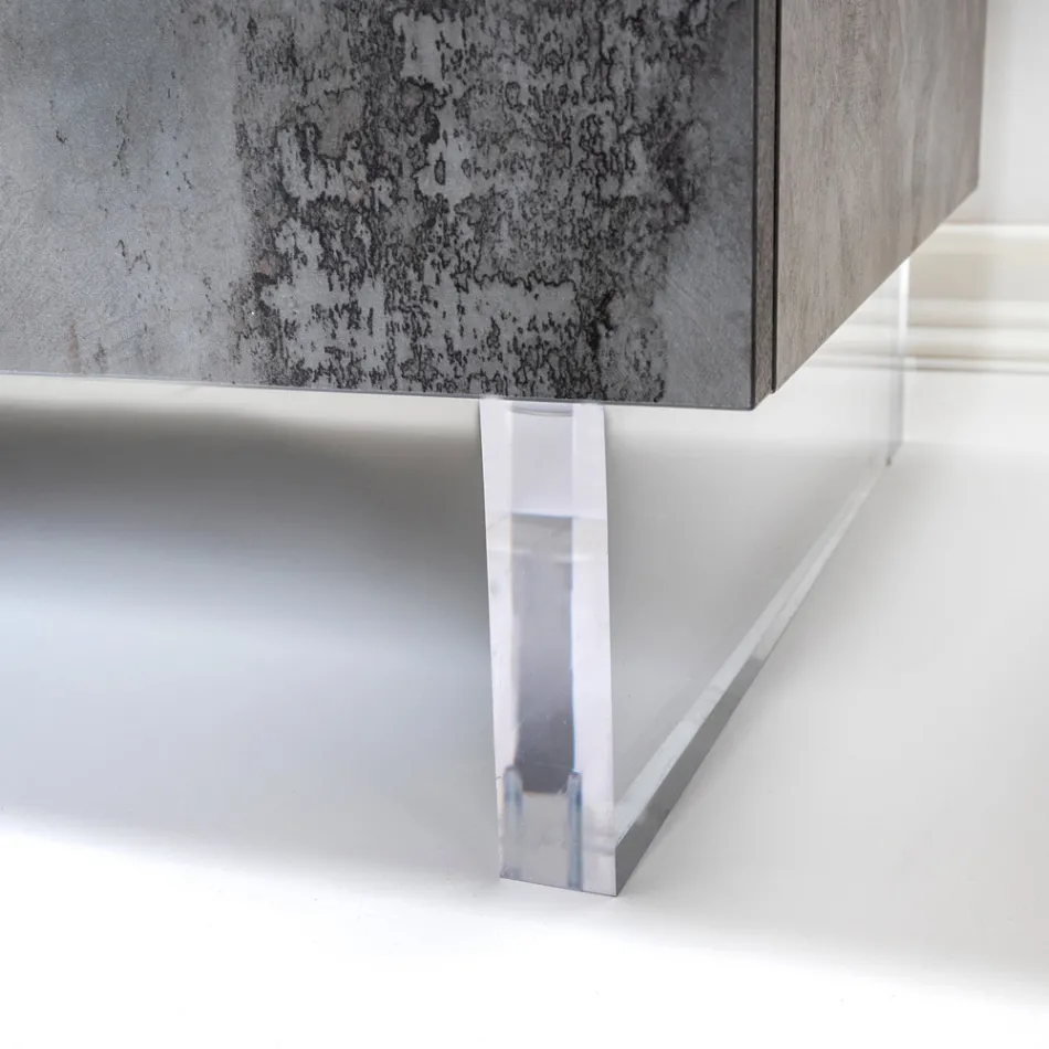 Bufetă cu 3 uși din melaminat și picioare din plexiglas Made in Italy - Mickey Mouse Viadurini