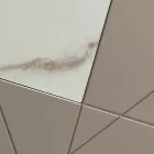 Bufet cu 4 uși din MDF lăcuit cu inserții din sticlă cu efect pantograf și marmură - Danila Viadurini