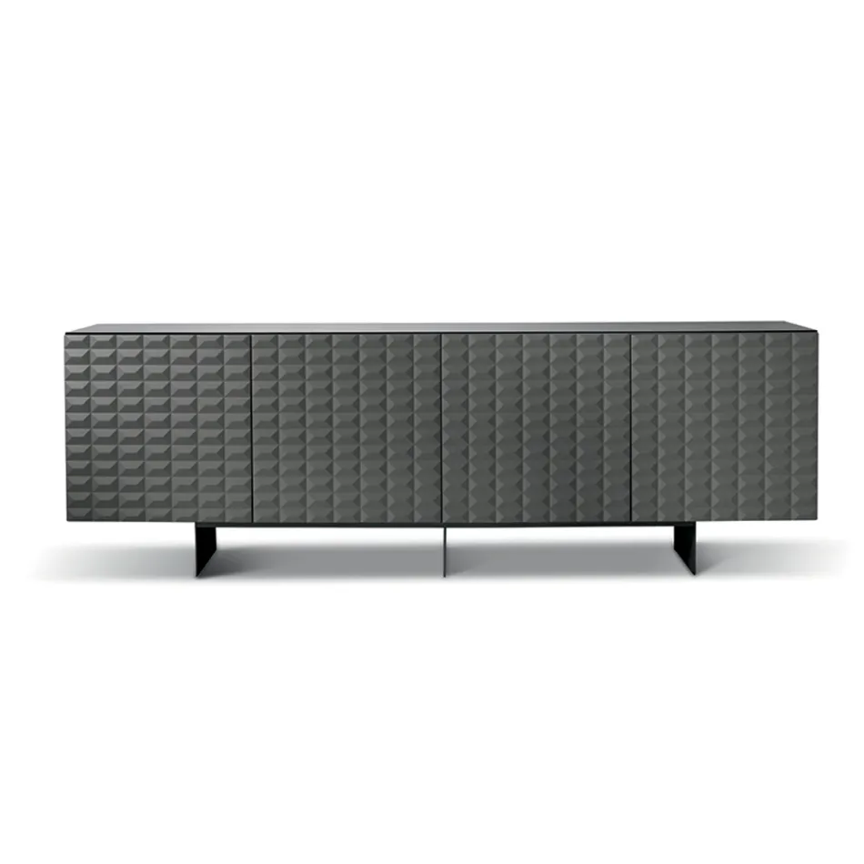 Bufet cu 4 uși din MDF acoperit cu PVC lăcuit Fabricat în Italia - Dorotea Viadurini