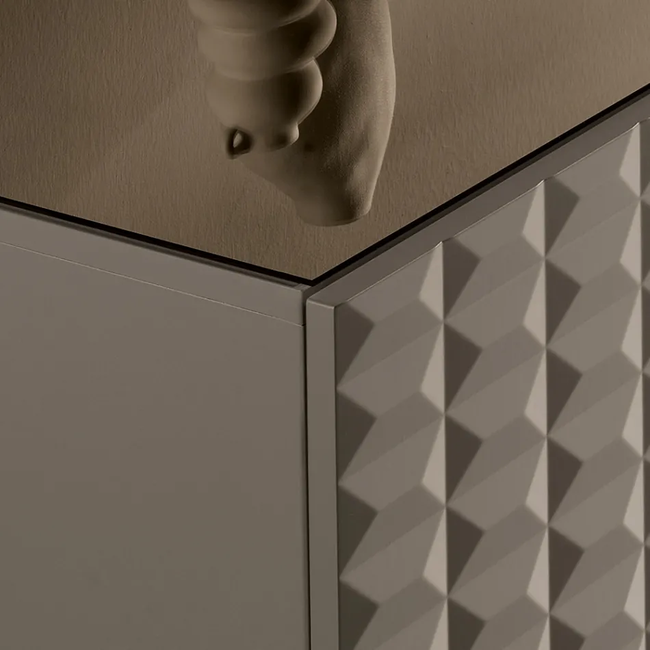 Bufet cu 4 uși din MDF acoperit cu PVC lăcuit Fabricat în Italia - Dorotea Viadurini