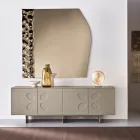 Bufet Rialto cu patru uși din MDF și melamină în două finisaje, fabricat în Italia Viadurini