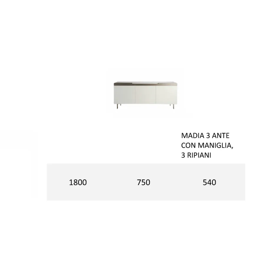 Bufetă cu caroserie și uși din Mdf cu bază de 4 picioare Made in Italy - Coral Viadurini