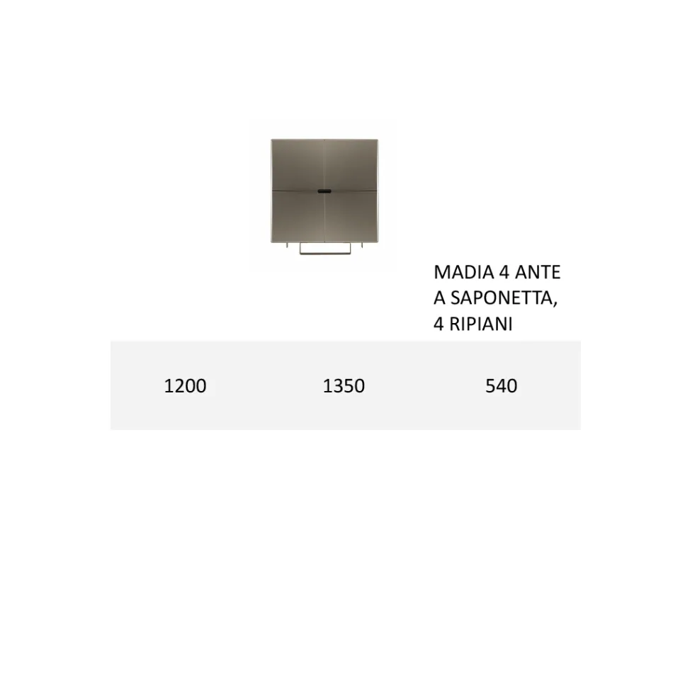 Bufeta cu Structura Mdf si Baza cu Picior Central Made in Italy Viadurini