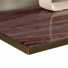 Mobilier camera de zi în sticlă afumată și marmură verde Guatemala - Leonarda Viadurini