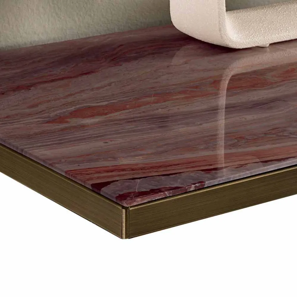 Mobilier camera de zi în sticlă afumată și marmură verde Guatemala - Leonarda Viadurini