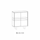 Mobilier camera de zi în sticlă afumată și marmură verde Guatemala - Leonarda Viadurini