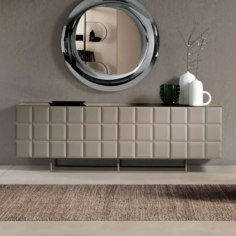 Bufet de interior cu 4 uși în carouri, fabricat în Italia - Elisabetta Viadurini