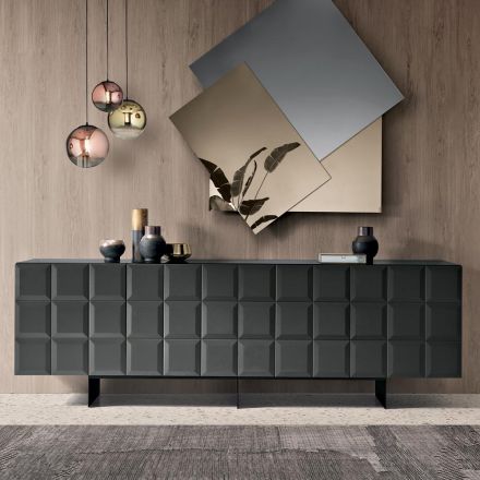 Bufet de interior cu 4 uși în carouri, fabricat în Italia - Elisabetta Viadurini