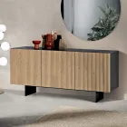 Bufet de interior Estella cu corp laminat și uși din MDF acoperite cu PVC Viadurini