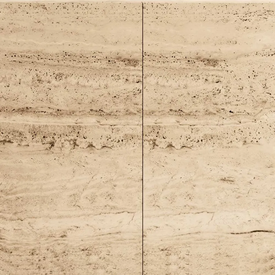 Bufetă pentru living cu 2 uși în finisaj marmură travertin Made in Italy - Jon Viadurini