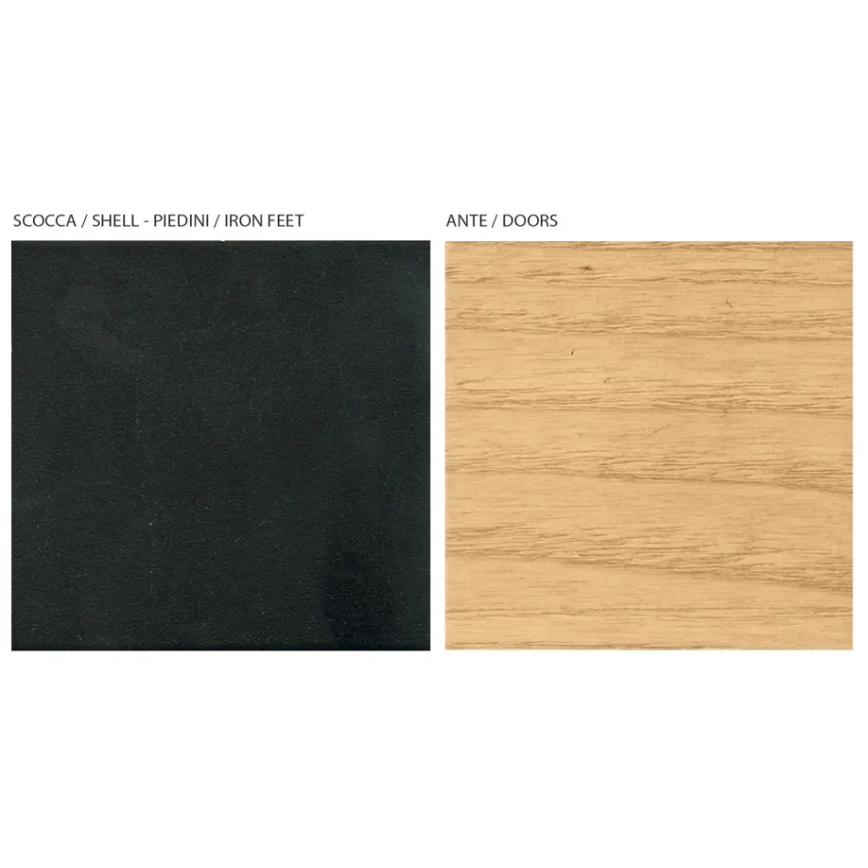 Bufetă pentru living cu 2 sau 3 uși în finisaj frasin natural Made in Italy - Zehra Viadurini