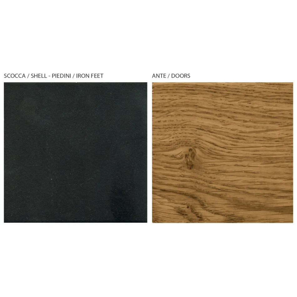 Bufetă pentru living cu 3 uși în finisaj stejar înnodat Country Made in Italy - Arne Viadurini