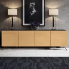 Bufetă pentru sufragerie cu 4 uși, finisaj frasin natural, fabricat în Italia - Melek Viadurini