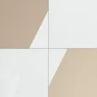 Bufetă pentru living cu 4 uși din sticlă albă și finisaj nurcă Made in Italy - Eva Viadurini