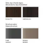 Bufetă din lemn cu structură din sticlă Made in Italy - Azuki Viadurini